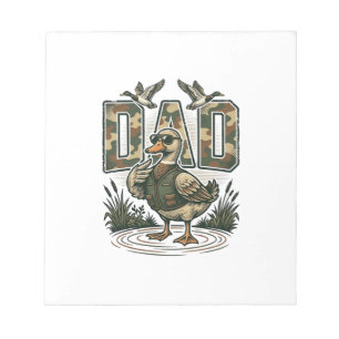 Camo Duck Dad Vintage Engraving T-Shirt Design_1 Notepad