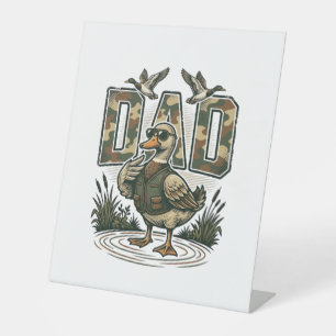 Camo Duck Dad Vintage Engraving T-Shirt Design_1 Pedestal Sign