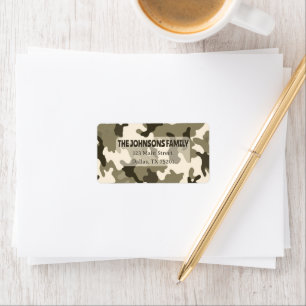 Camo Earthy Brown & Tan Return Address Label