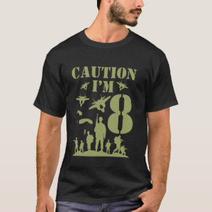 Camo Eight Birthday Boy Military 8th Party Boys Ag T-Shirt