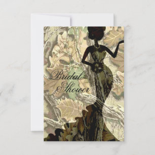 Camo Elegant Hot Pink Bridal Shower Invitation