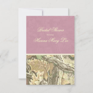 Camo Elegant Pink Bridal Shower Invitation