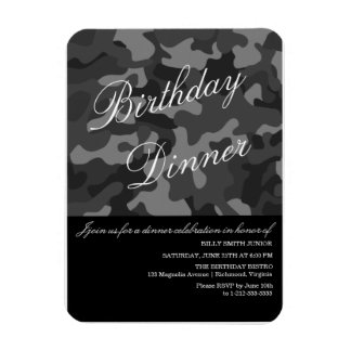Camo Event Invitation, Dinner, Party, New Baby Magnet