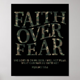 Camo Faith Over Fear Christian Jesus Youth God Son Poster