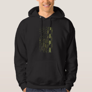 Camo Fathers Day For Dad Proud Papa Us America Fl Hoodie