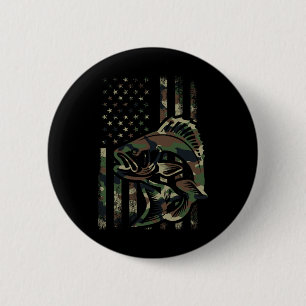 Camo Fishing Men Boys American Flag B Fishing 6 Cm Round Badge