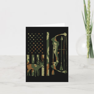 Camo Flag Deer Bow Hunting Patriotic Hunter Dad Ar Card