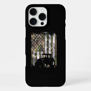 Camo Flag Tractor Vintage Farm Truck Patriotic Far iPhone 16 Pro Max Case