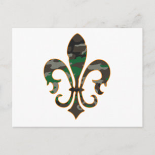 Camo Fleur De lis Postcard