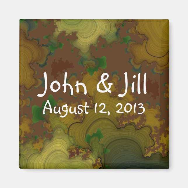 Camo Fractals Wedding Favour Magnet (Front)