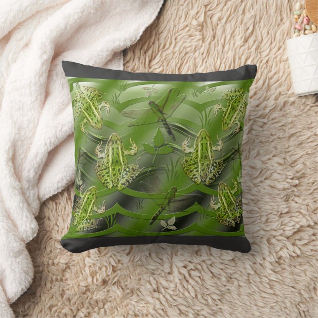 Camo Frogs Dragonflies Cushion (Blanket)
