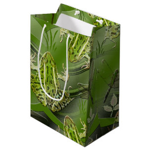 Camo Frogs Dragonflies Medium Gift Bag