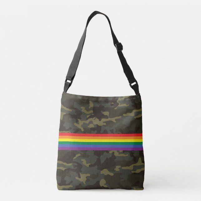 Camo Gay Pride Crossbody Bag (Back)