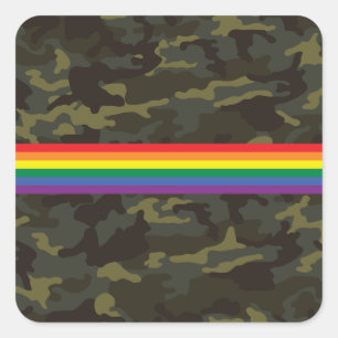 Camo Gay Pride Square Sticker