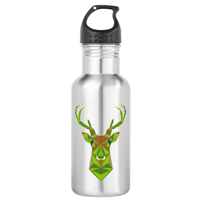 Camo Geometric Deer Head 532 Ml Water Bottle (Front)
