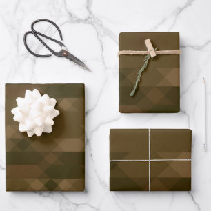 Camo Geometric Wrapping Paper Sheet