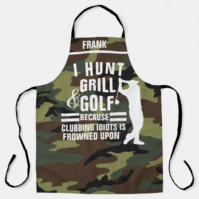 Camo Golf Apron - Funny Novelty Grilling Gift (Front)