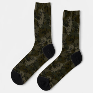 Camo green abstract socks
