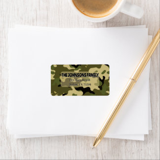 Camo Green, Brown, Tan, Black  Address Label
