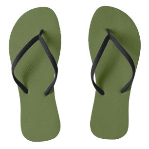 Camo green (solid colour) flip flops