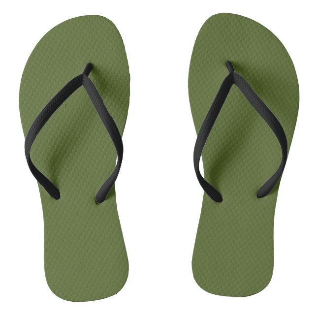 Camo green (solid colour) flip flops (Footbed)