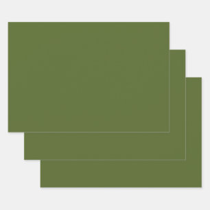 Camo green (solid colour) wrapping paper sheet