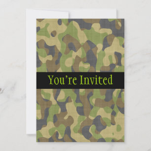 Camo Greens & Browns Invitation