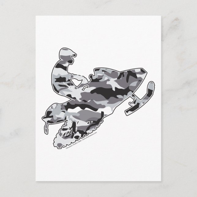 Camo Grey Sled on Black copy Postcard (Front)