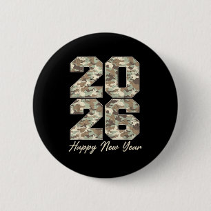 Camo Happy New Year Party 2026 Family Matching Cos 6 Cm Round Badge