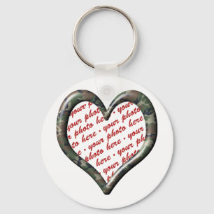 Camo Heart - Forest - Template Photo Frame Key Ring