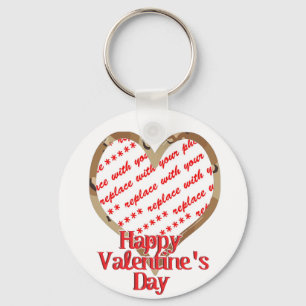 Camo Heart Valentine's Day Photo Frame Key Ring