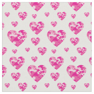 Camo Hearts Pink Girls Country Camouflage Fabric
