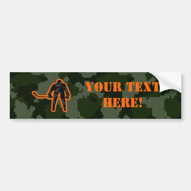 Camo Hockey Bumper Sticker (Front)