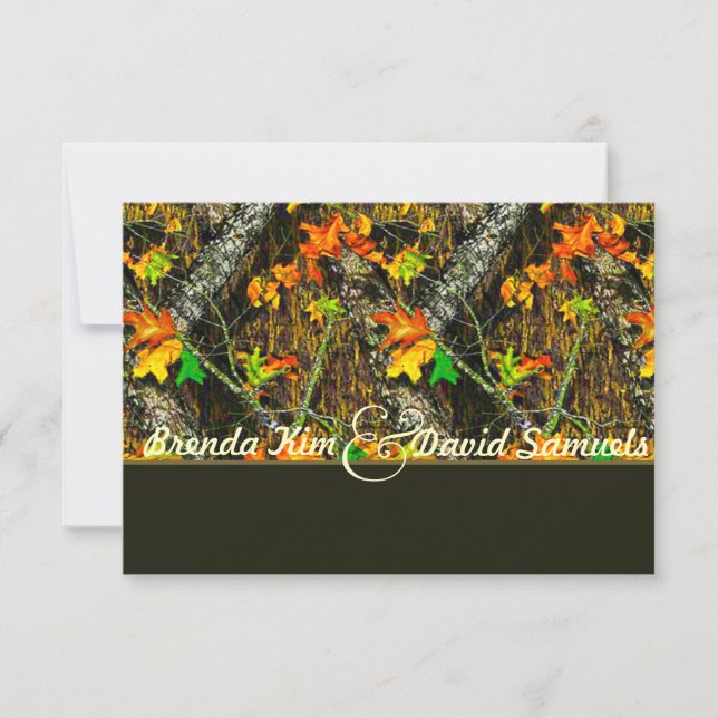 Camo Hunting Elegant Wedding Invitation (Front)