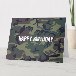 Camo Hunting Pattern Birthday Card