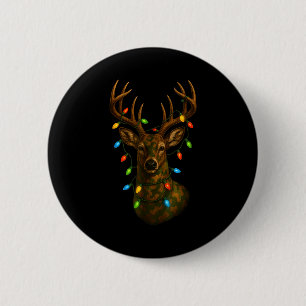 Camo Hunting Reindeer Deer Christmas Holiday Xmas  6 Cm Round Badge