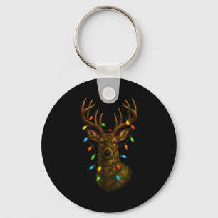 Camo Hunting Reindeer Deer Christmas Holiday Xmas  Key Ring