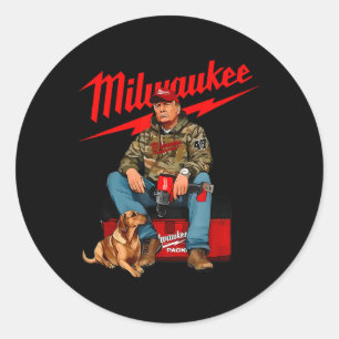 Camo Hunting Season Hand Drill Dog Hunt Classic Round Sticker