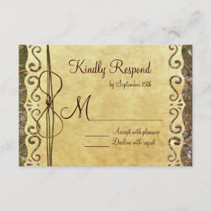 Camo Hunting Vintage Paper Wedding RSVP Cards
