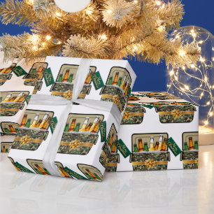 Camo Ice Chest With Beer Merry Christmas  Wrapping Paper