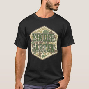 Camo Kindergarten Boy Hello Kinder School Students T-Shirt