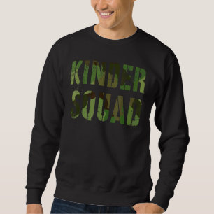 Camo Kindergarten Squad Teacher Hello Kinder Vinta Sweatshirt