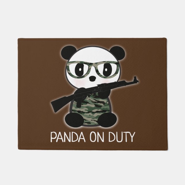 Camo Leon The Panda Bear Welcome Mat (Front)