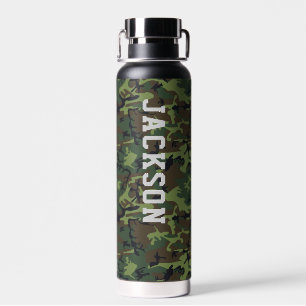 Camo Military Camouflage Pattern Personalised Water Bottle