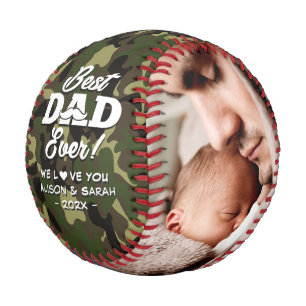 Camo Military Father's Day Family Photos Baseball