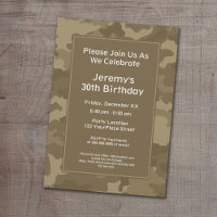 Camo Military Theme Birthday Party