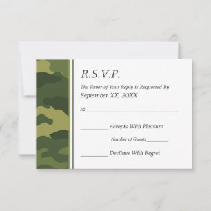 Camo Military Wedding RSVP Card