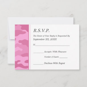 Camo Military Wedding RSVP Card