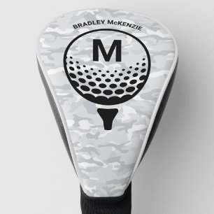 Camo Monogram Golfer Name Golf Head Cover
