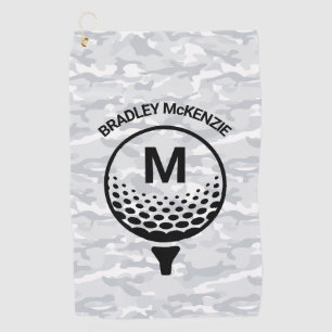 Camo Monogram Golfer Name Golf Towel